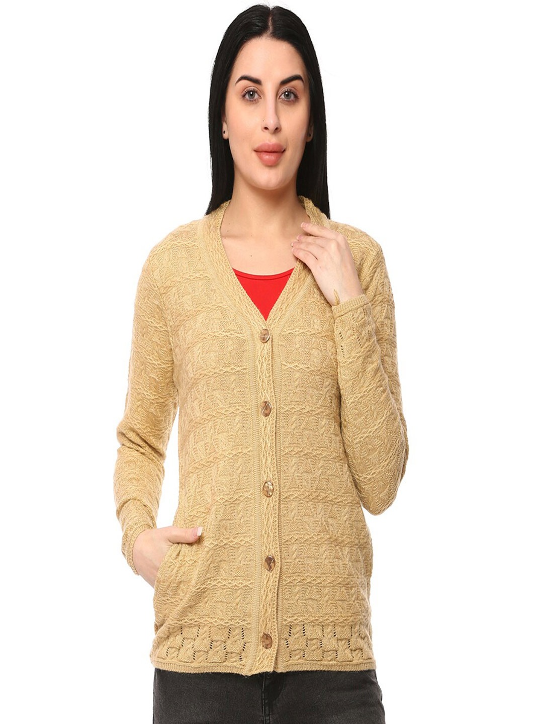

GLAMAZE Women Yellow Cardigan