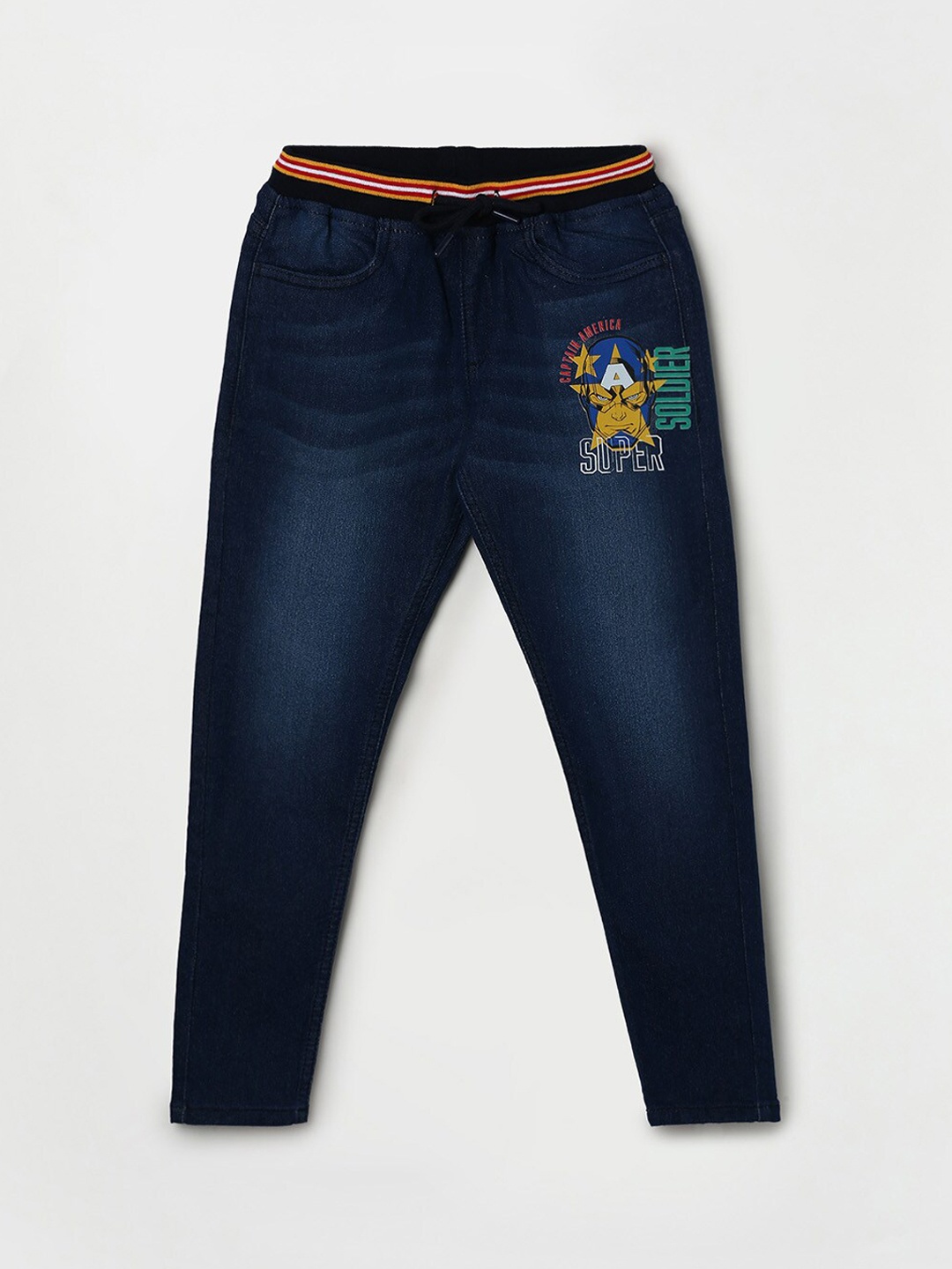 

Fame Forever by Lifestyle Boys Blue Printed Light Stretchable Jeans