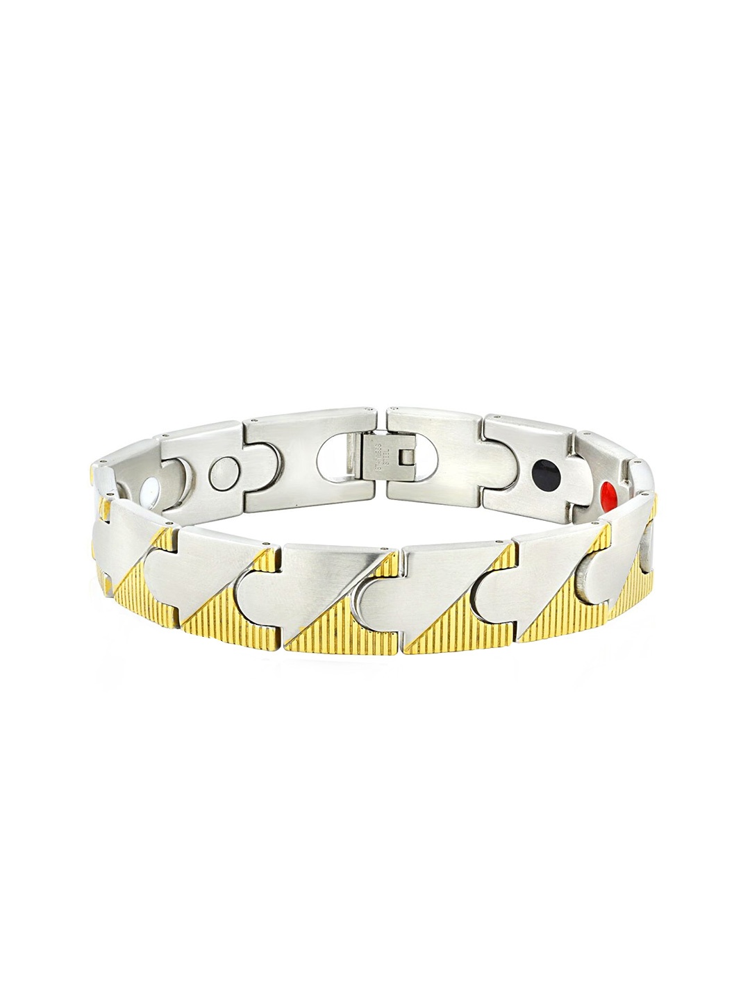 

ZIVOM Men Gold-Toned & Silver-Toned Gold-Plated Wraparound Bracelet