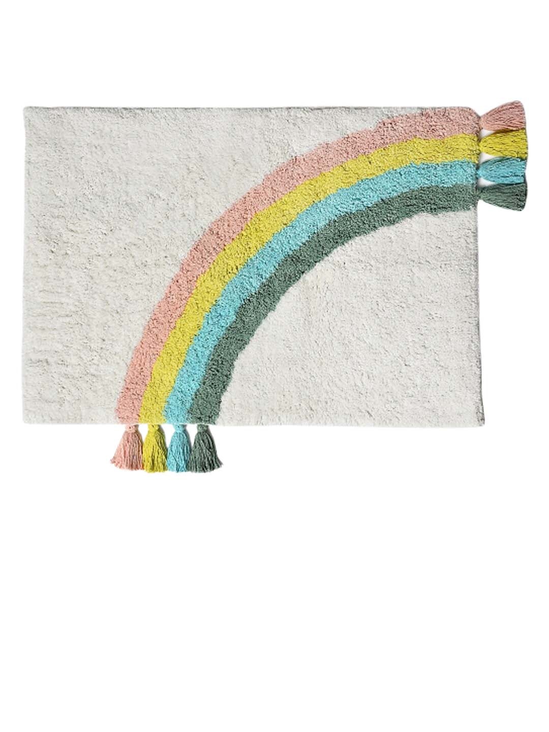 

MiArcus Kids White & Pink Cotton Anti-Skid 500 GSM Bath Mat