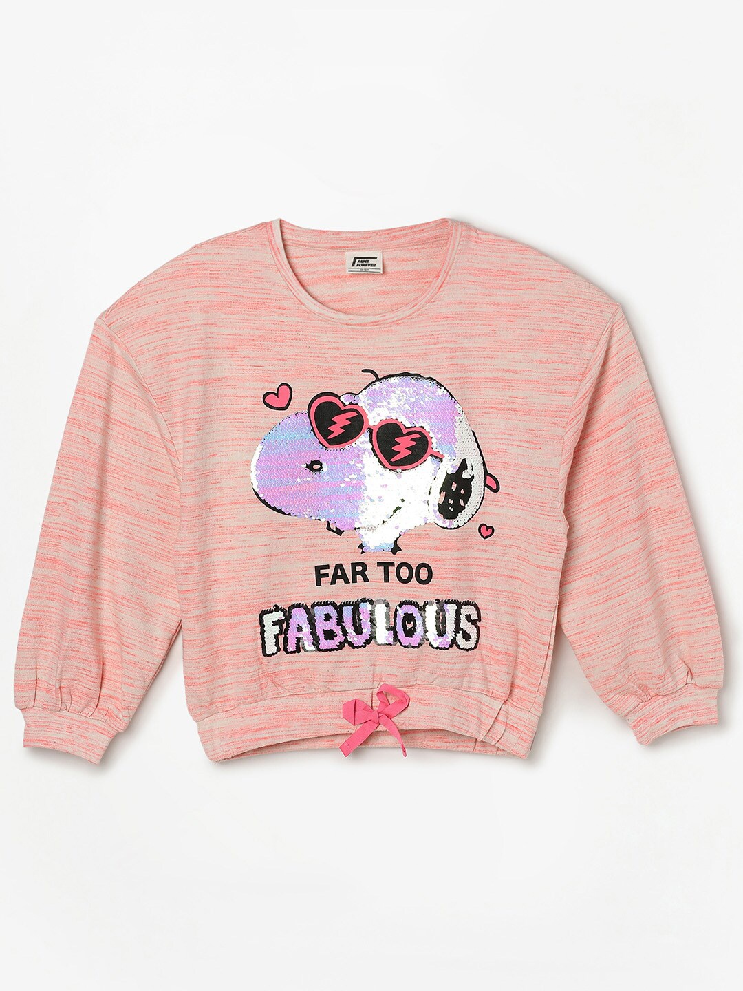 

Fame Forever by Lifestyle Girls Pink Cotton Snoopy Printed Sweatshirt