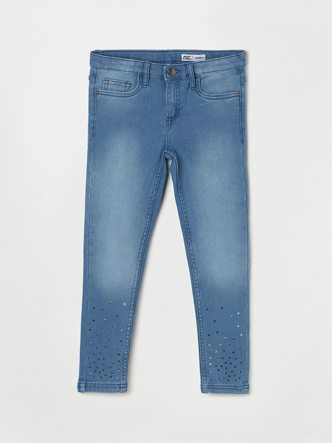 

Fame Forever by Lifestyle Girls Blue Embellished Heavy Fade Stretchable Jeans