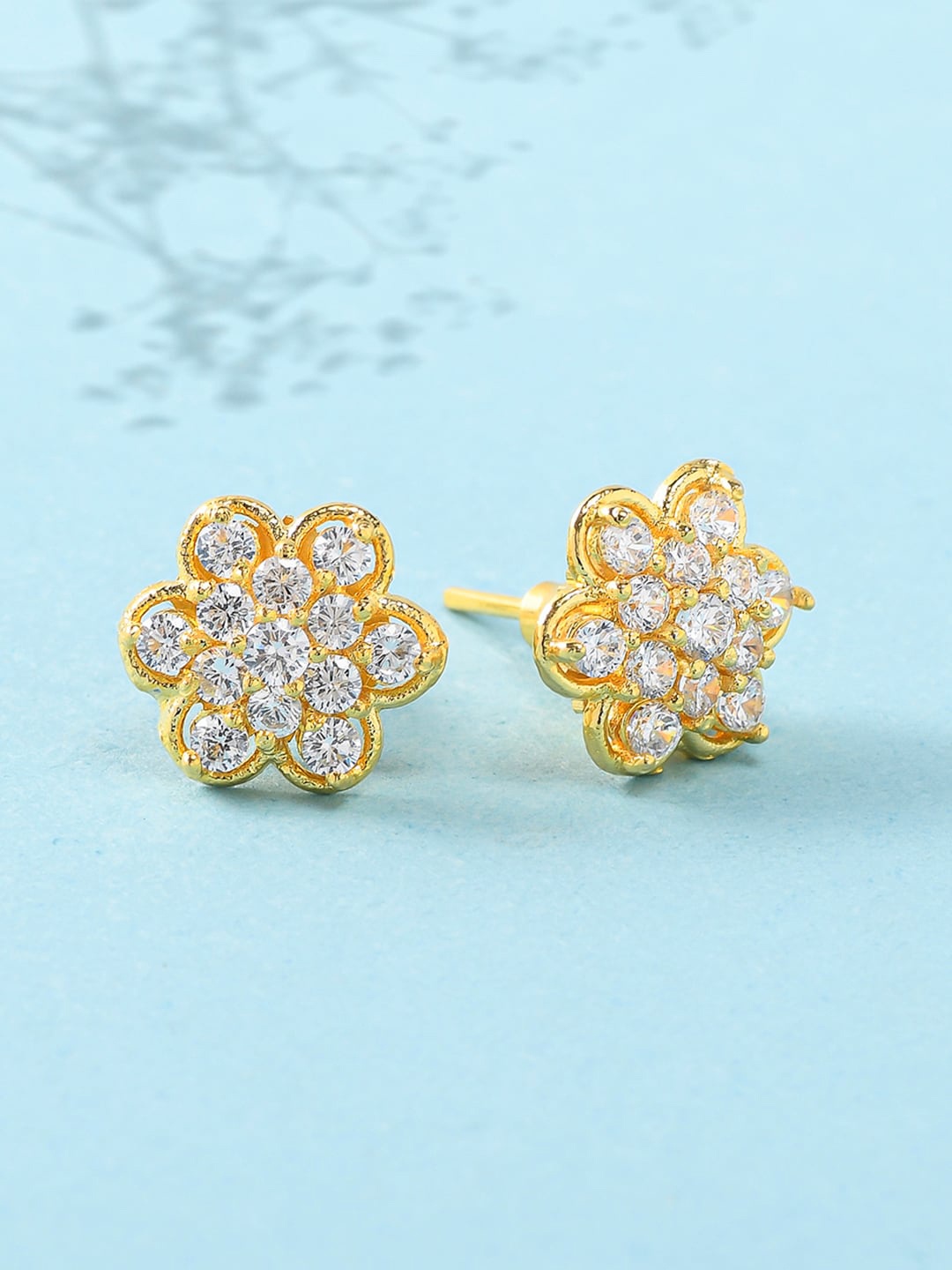 

Voylla White Gold-Plated Contemporary Studs Earrings