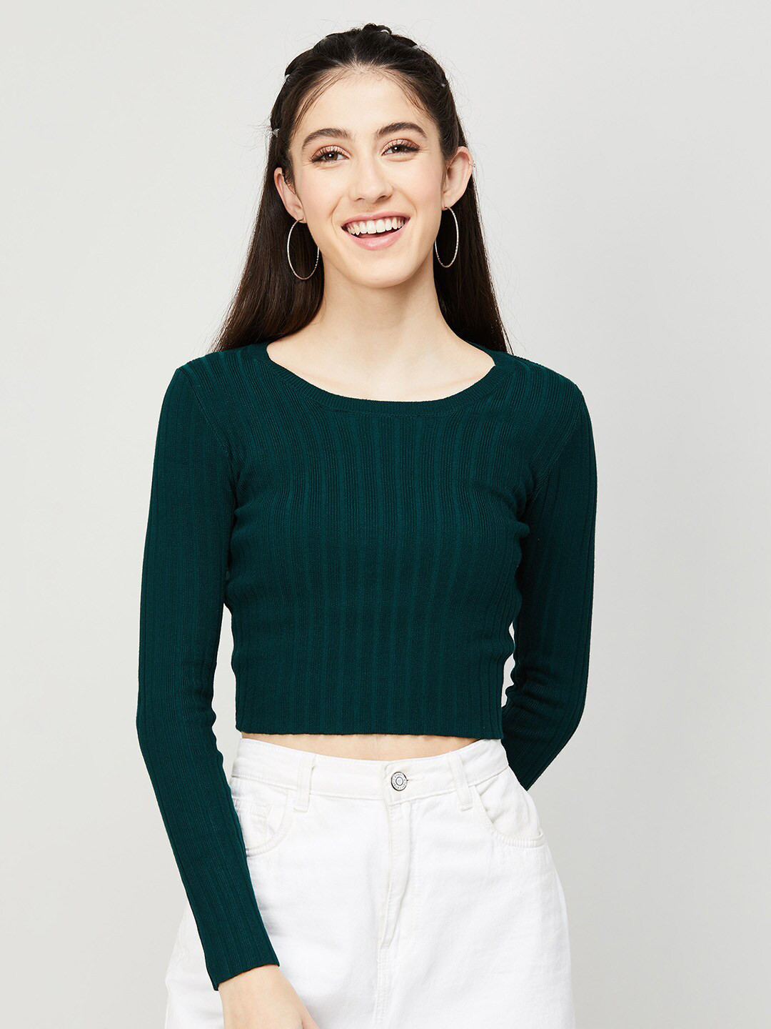 

Ginger by Lifestyle Round Neck Pullover Sweatshirt, Green