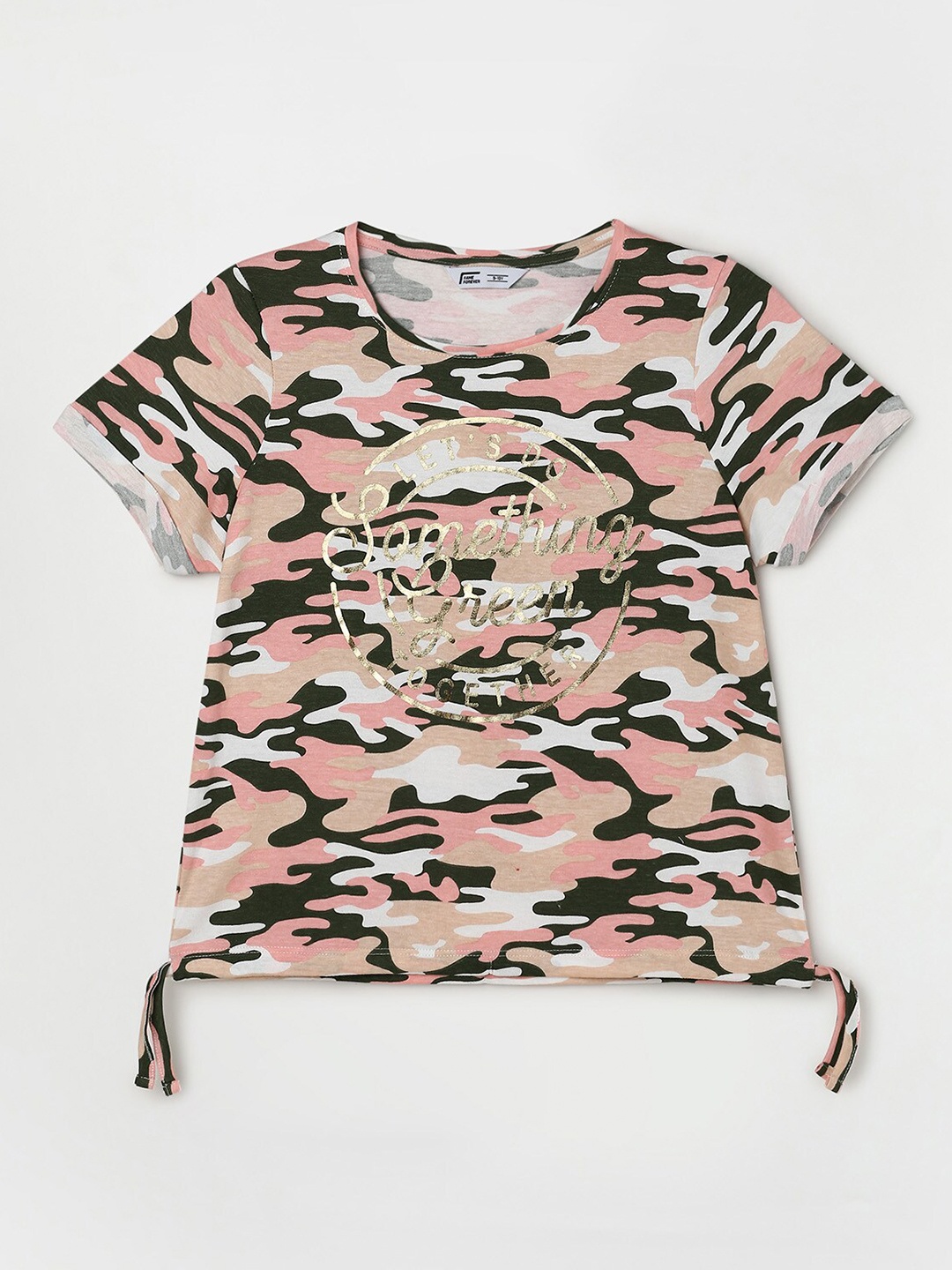 

Fame Forever by Lifestyle Girls Brown Printed Pure Cotton T-shirt