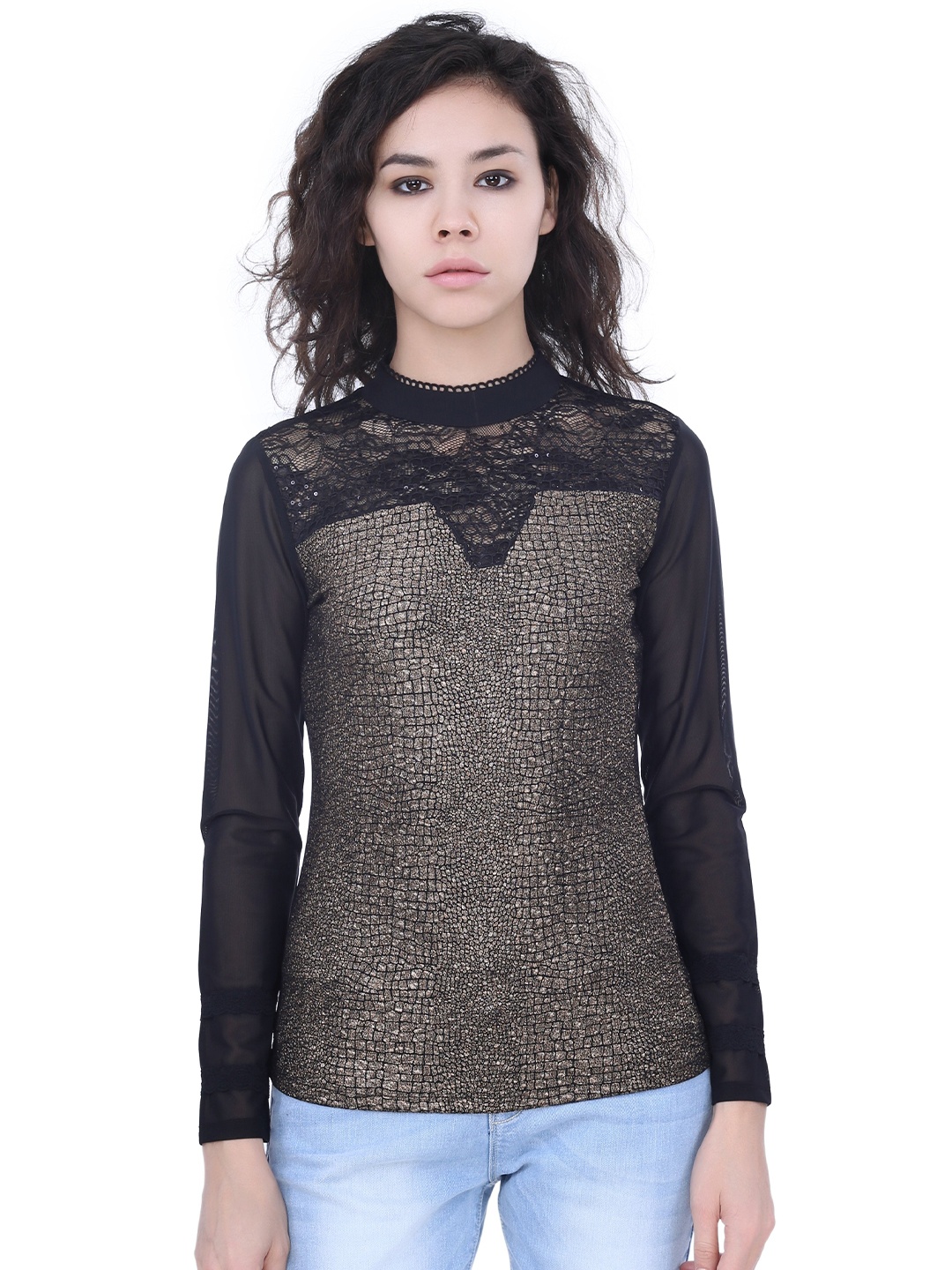 

Madame Woman Black High Neck Top