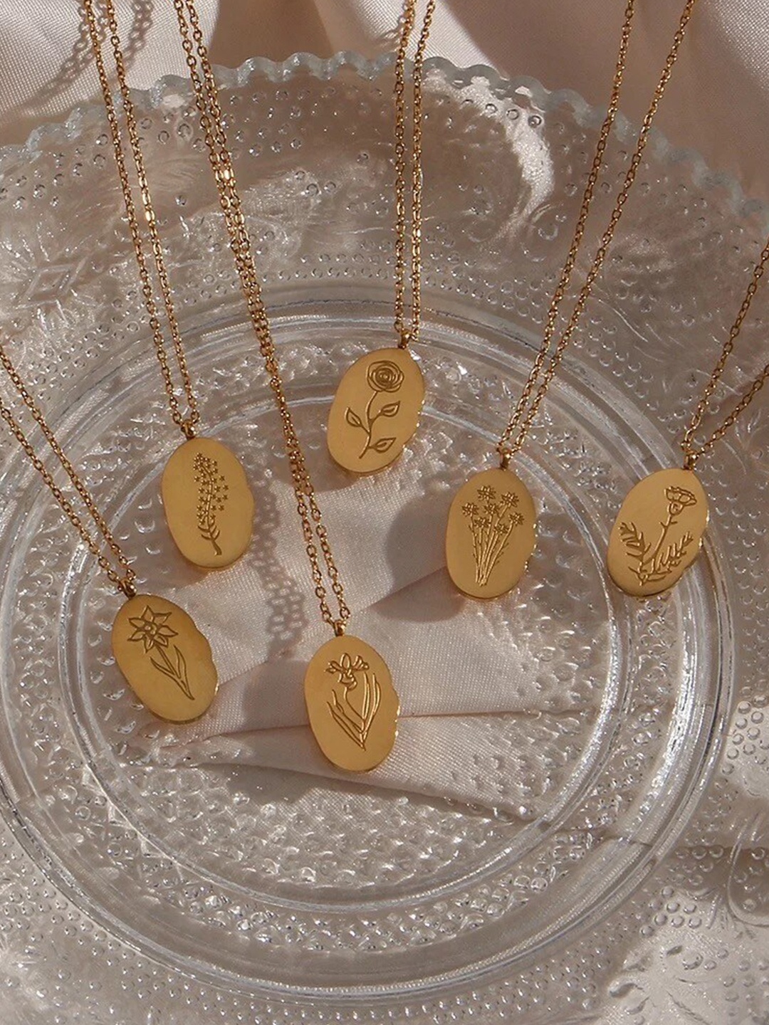 

Inaya 18KT Gold-Plated January Birthday Month Flower Necklace