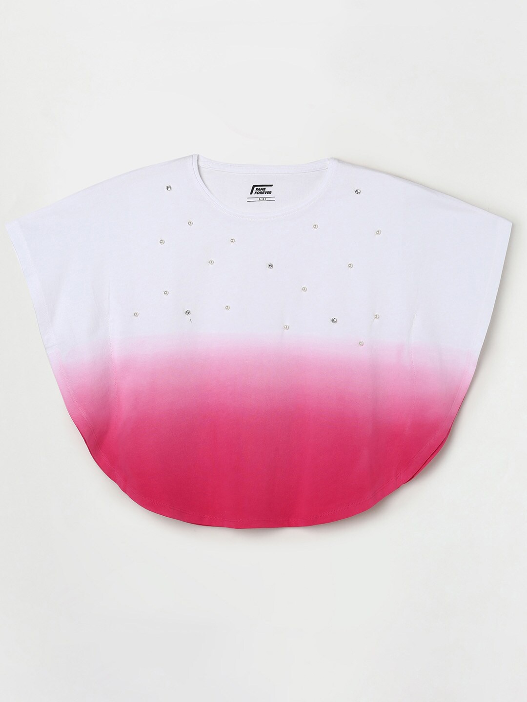 

Fame Forever by Lifestyle Girls Fuchsia Embellished Cape Pure Cotton Top