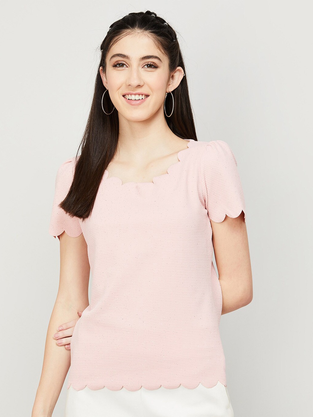 

CODE by Lifestyle Pink Puff Sleeve Top