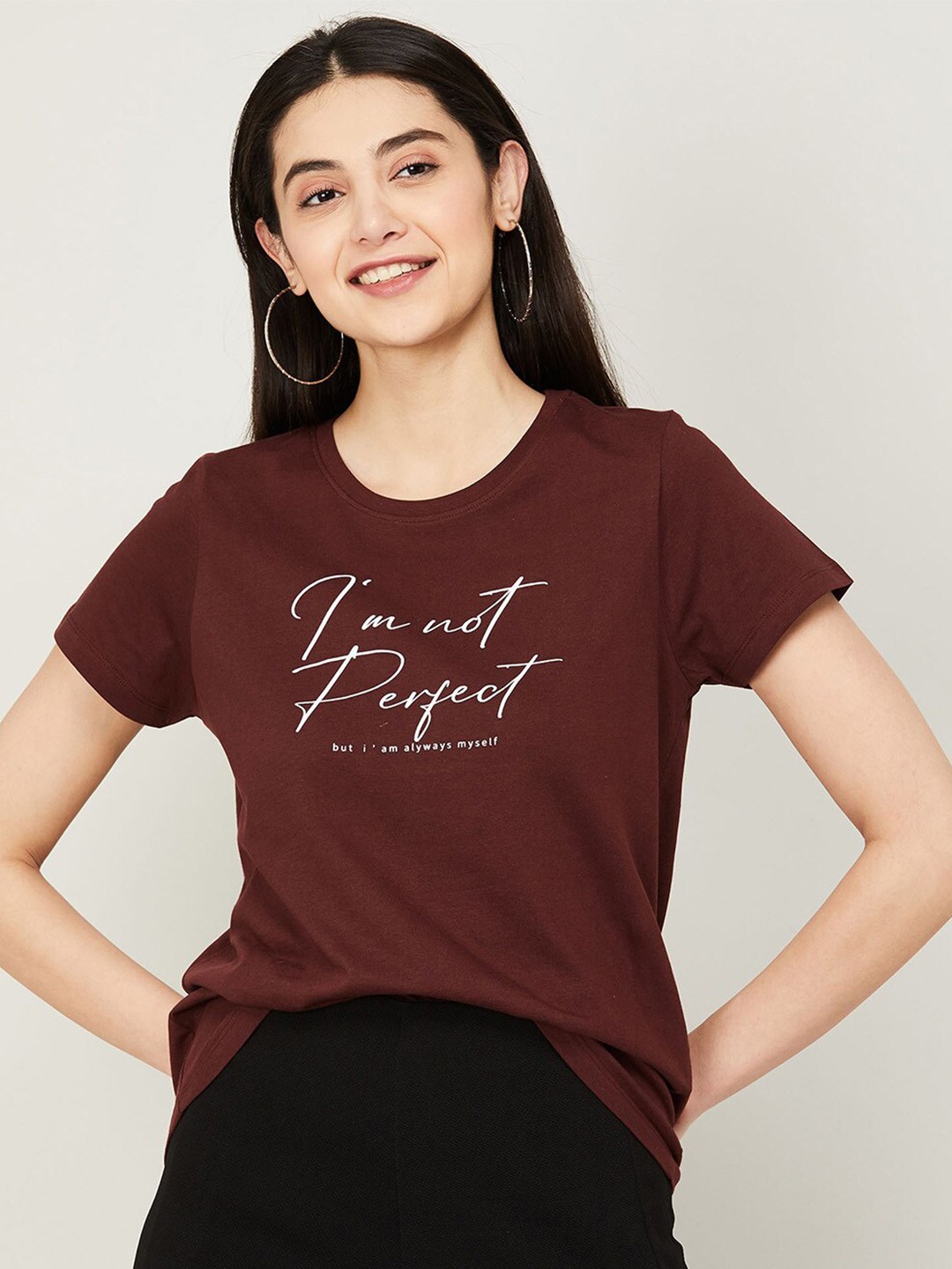 

Fame Forever by Lifestyle Brown Printed Pure Cotton Top