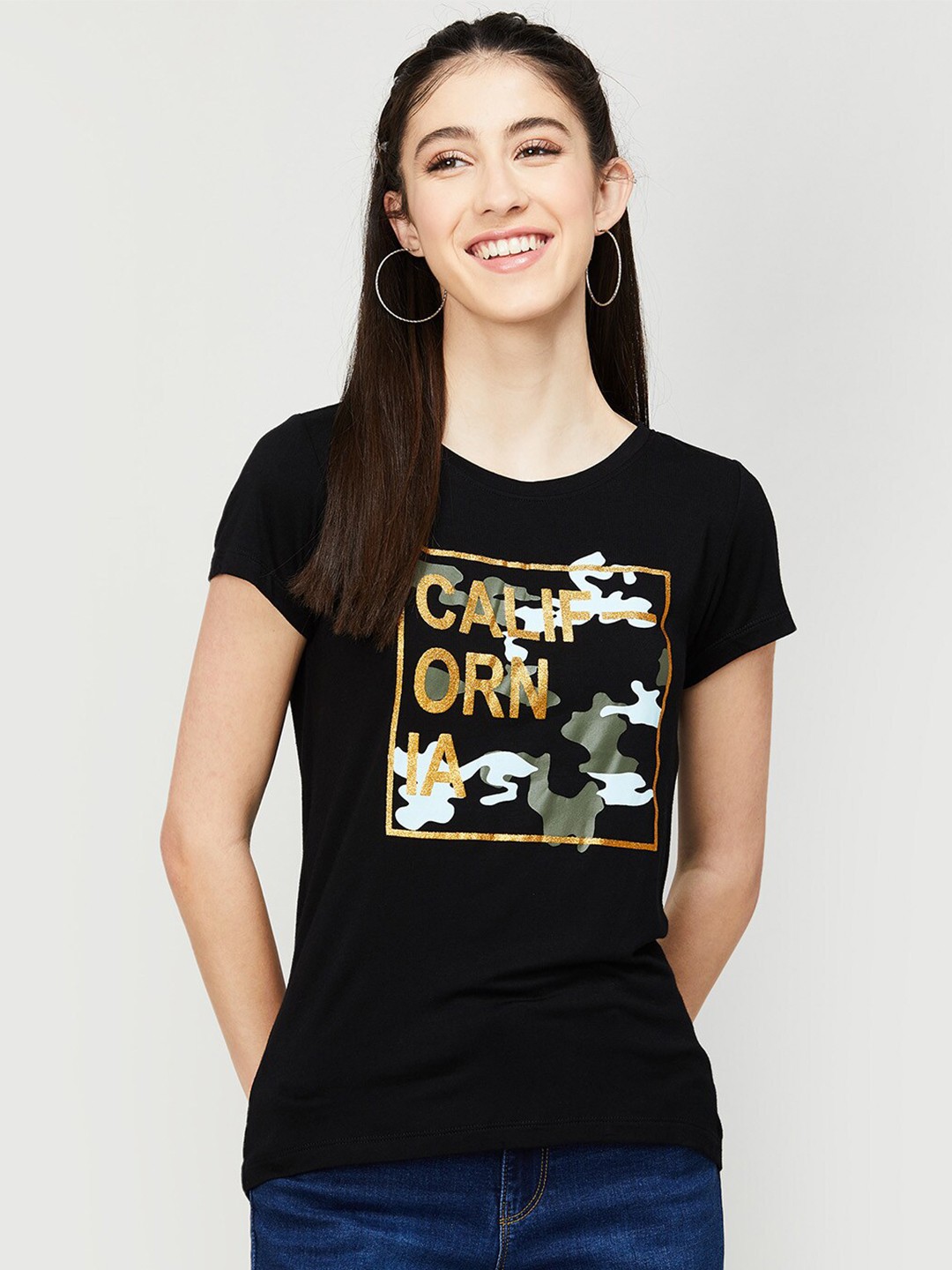 

Fame Forever by Lifestyle Black Printed Top