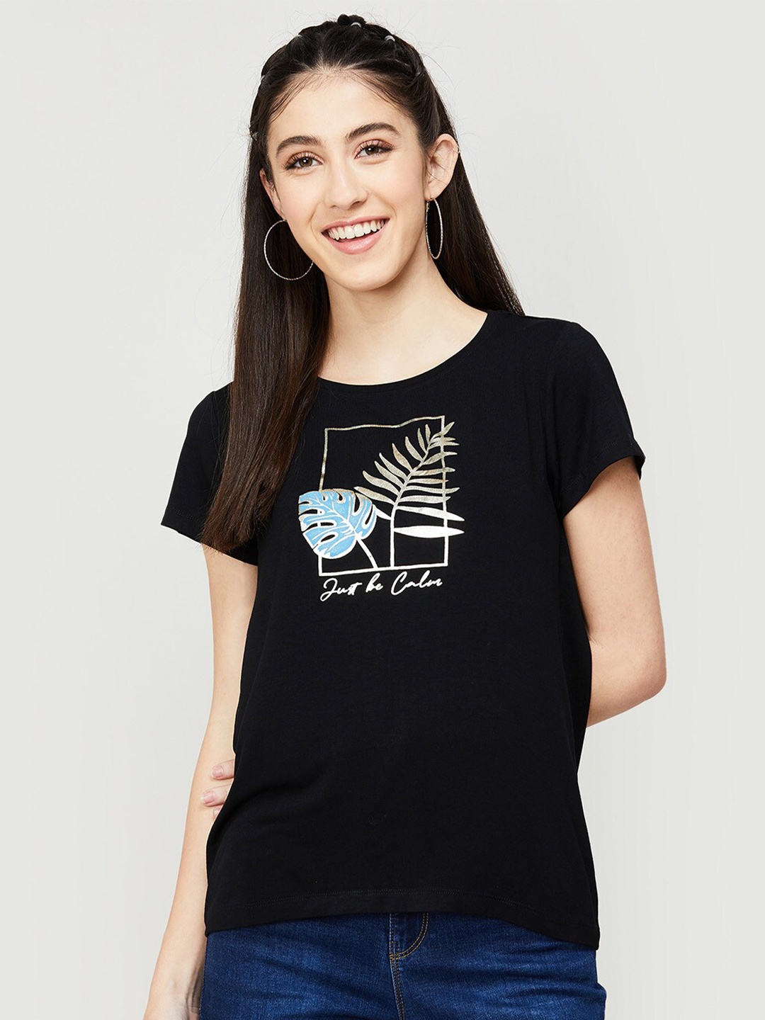 

Fame Forever by Lifestyle Black Printed Top