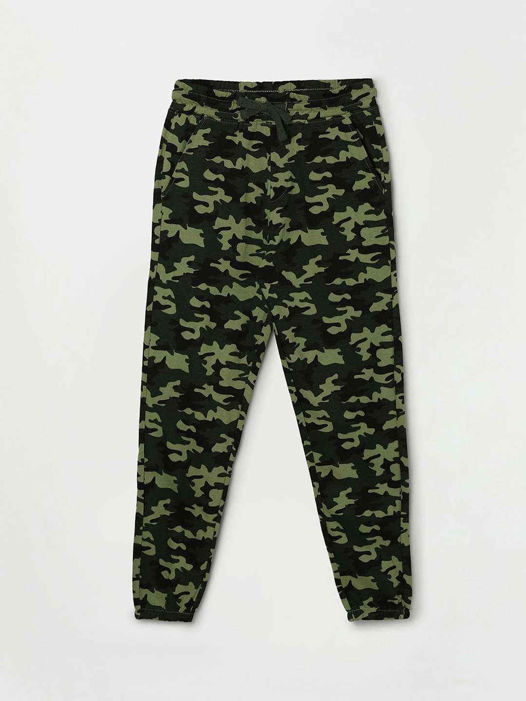 

Fame Forever by Lifestyle Boys Olive Green & Black Printed Pure Cotton Joggers