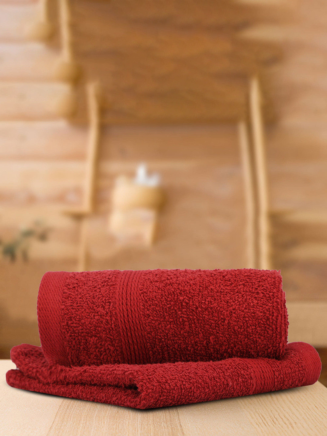 

LUSH & BEYOND Set Of 2 Red 500 GSM Pure Cotton Face Towels
