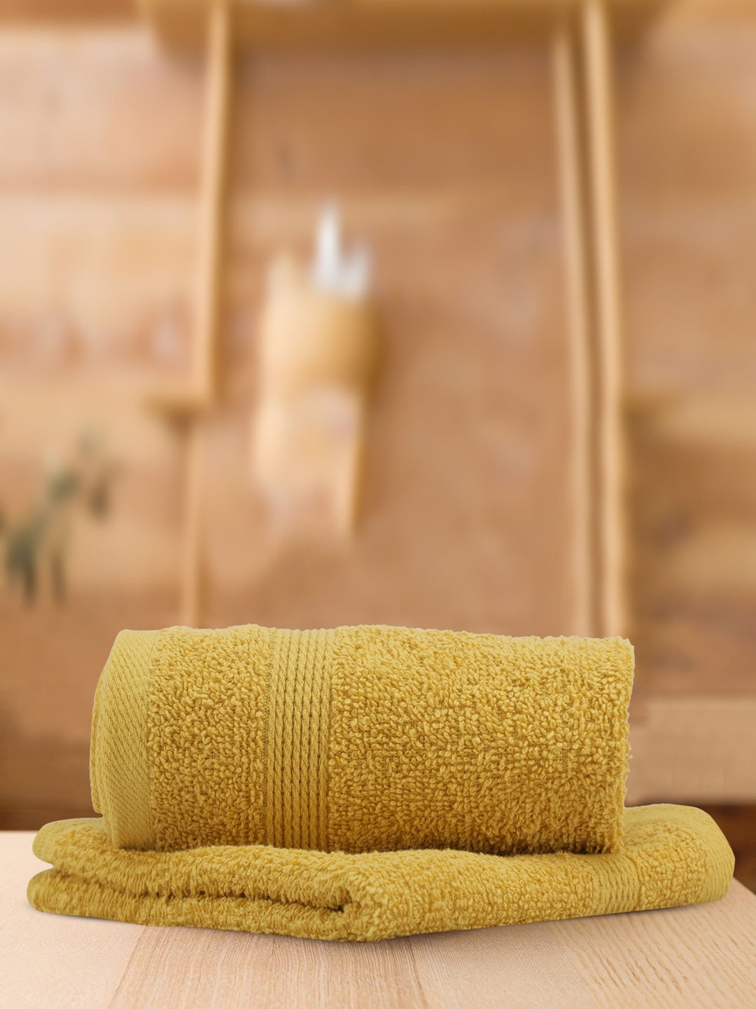 

LUSH & BEYOND Set Of 2 Yellow 500 GSM Pure Cotton Face Towels