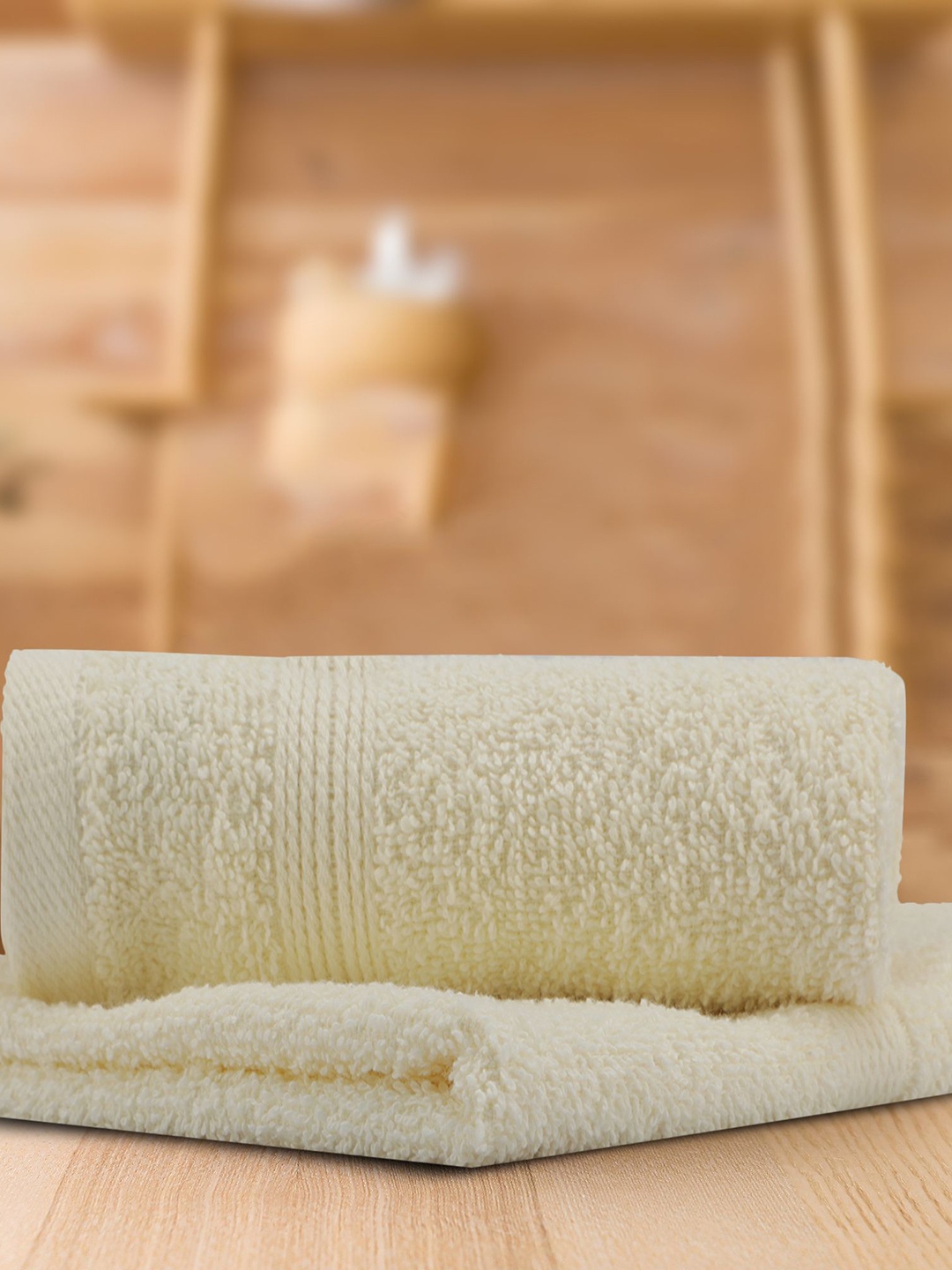 

LUSH & BEYOND Set Of 2 Cream-Coloured 500 GSM Pure Cotton Face Towels