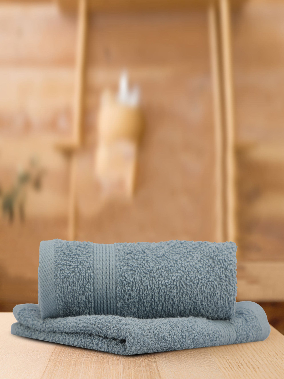 

LUSH & BEYOND Set Of 2 Blue 500 GSM Pure Cotton Face Towels