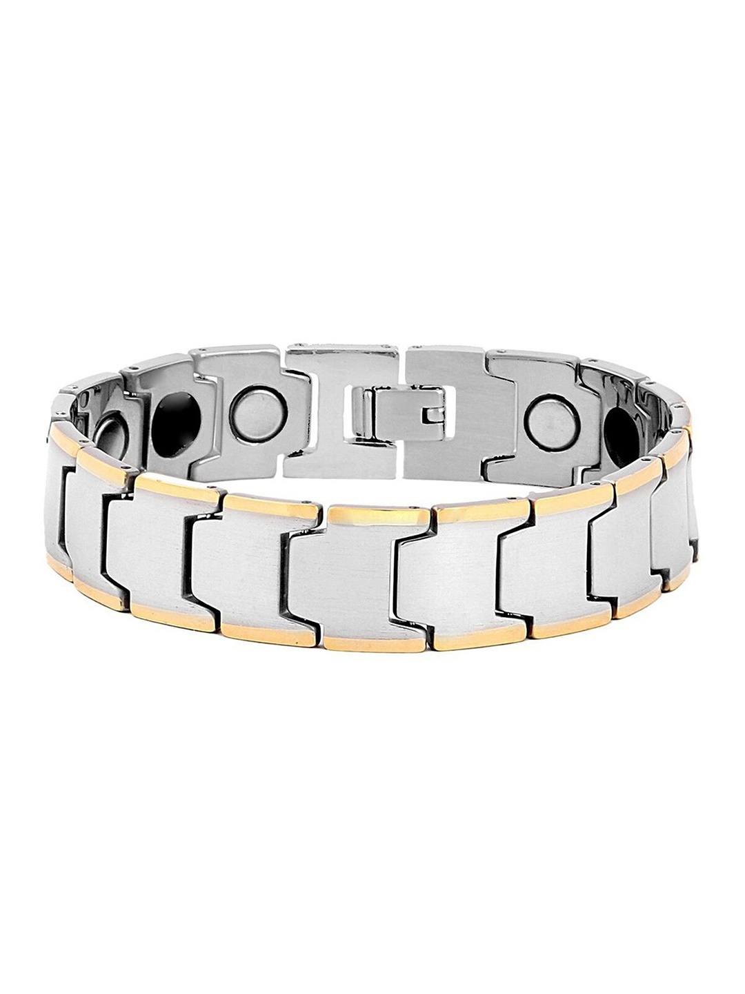 

ZIVOM Men Gold-Toned Silver-Plated Wraparound Bracelet