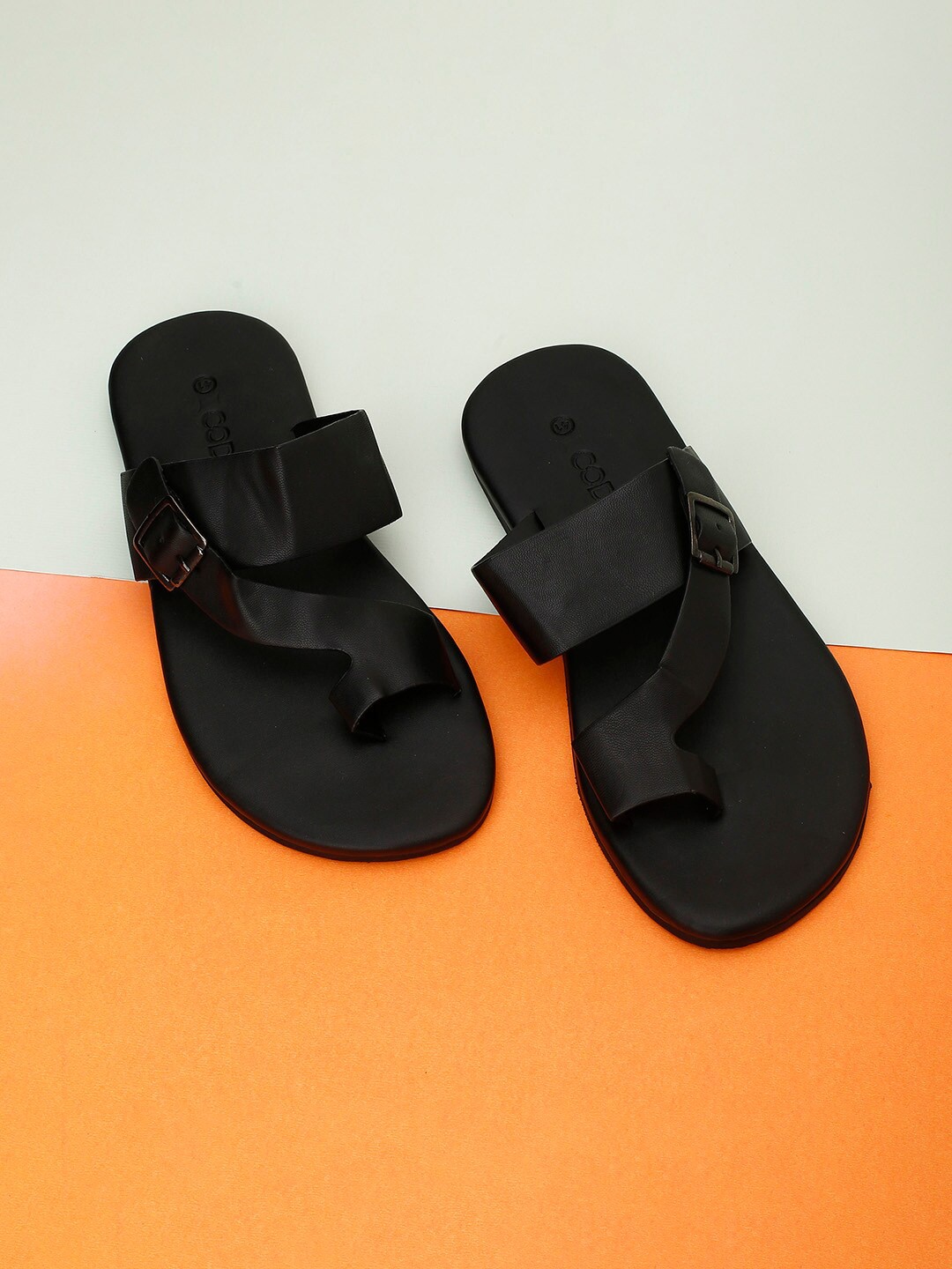 

CODE by Lifestyle Men Black PU Comfort Sandals