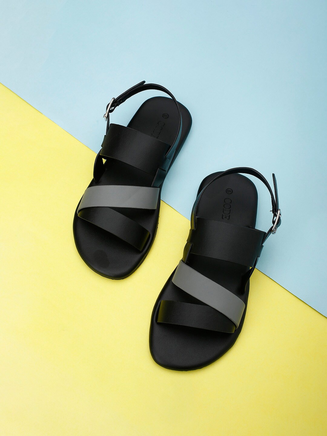 

CODE by Lifestyle Men Black & Grey Comfort Sandals