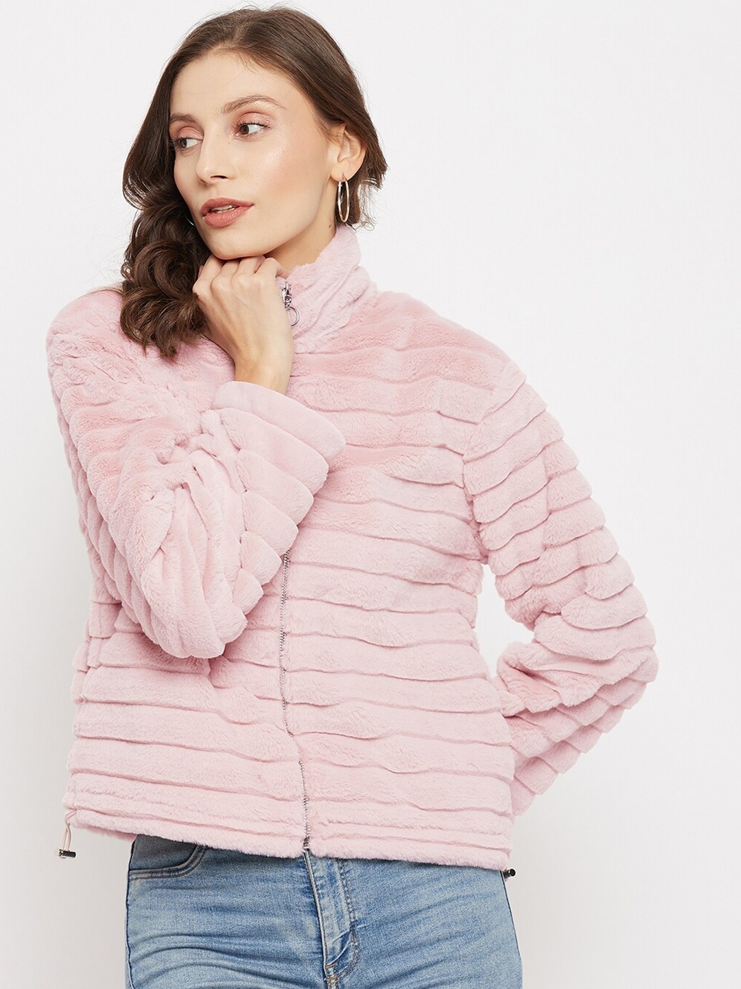 

Madame Mock Collar Cotton Sweatshirt, Pink