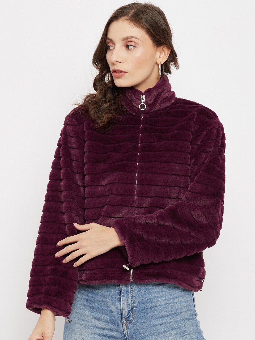

Madame Women Purple Cotton Sweatshirt
