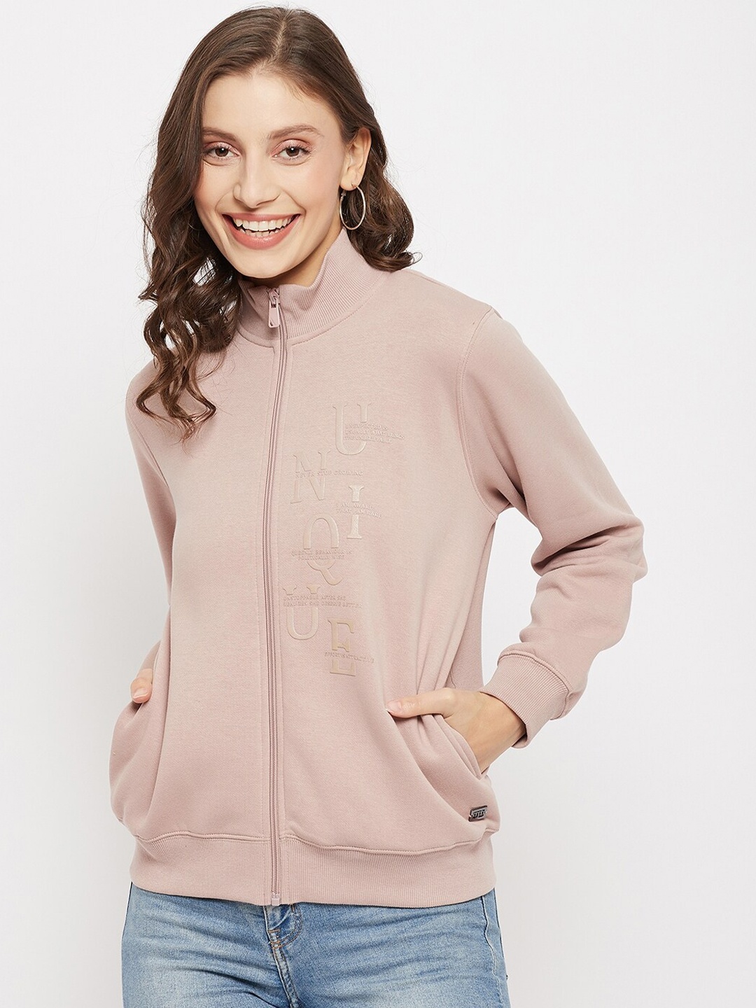 

Madame Women Beige Cotton Sweatshirt