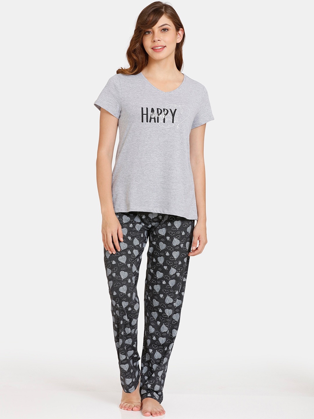 

Rosaline by Zivame Women Black & Grey Night suit