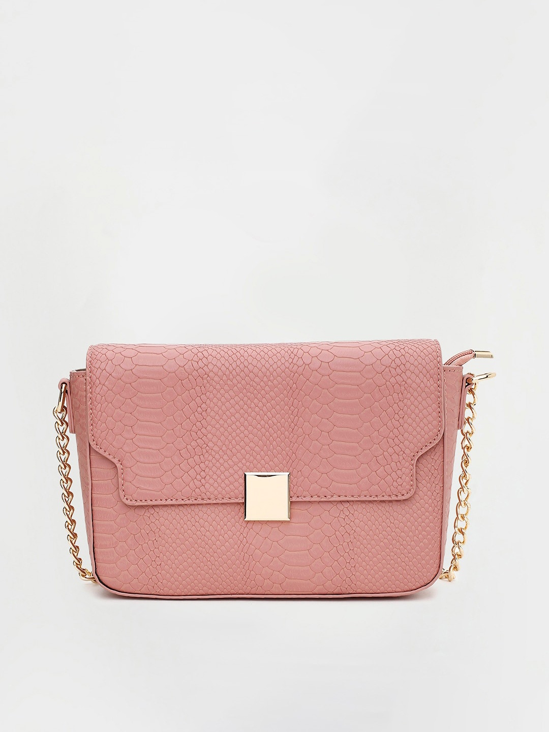 

CODE by Lifestyle Pink Textured Structured Sling Bag
