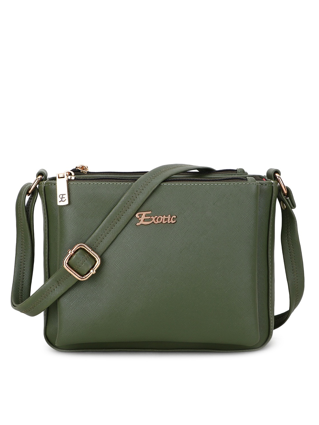 

Exotic Green Structured Sling Bag