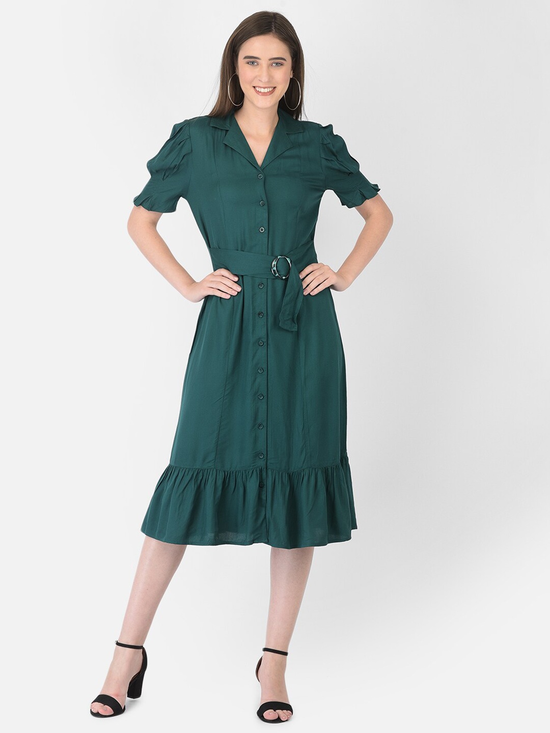 

Latin Quarters Green Shirt Midi Dress