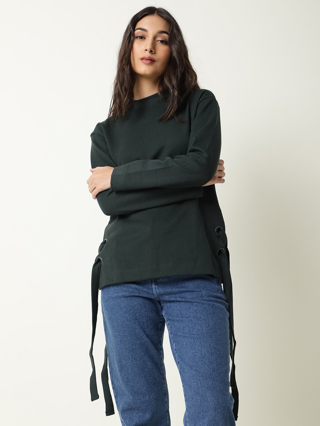 

RAREISM Green Round neck Top