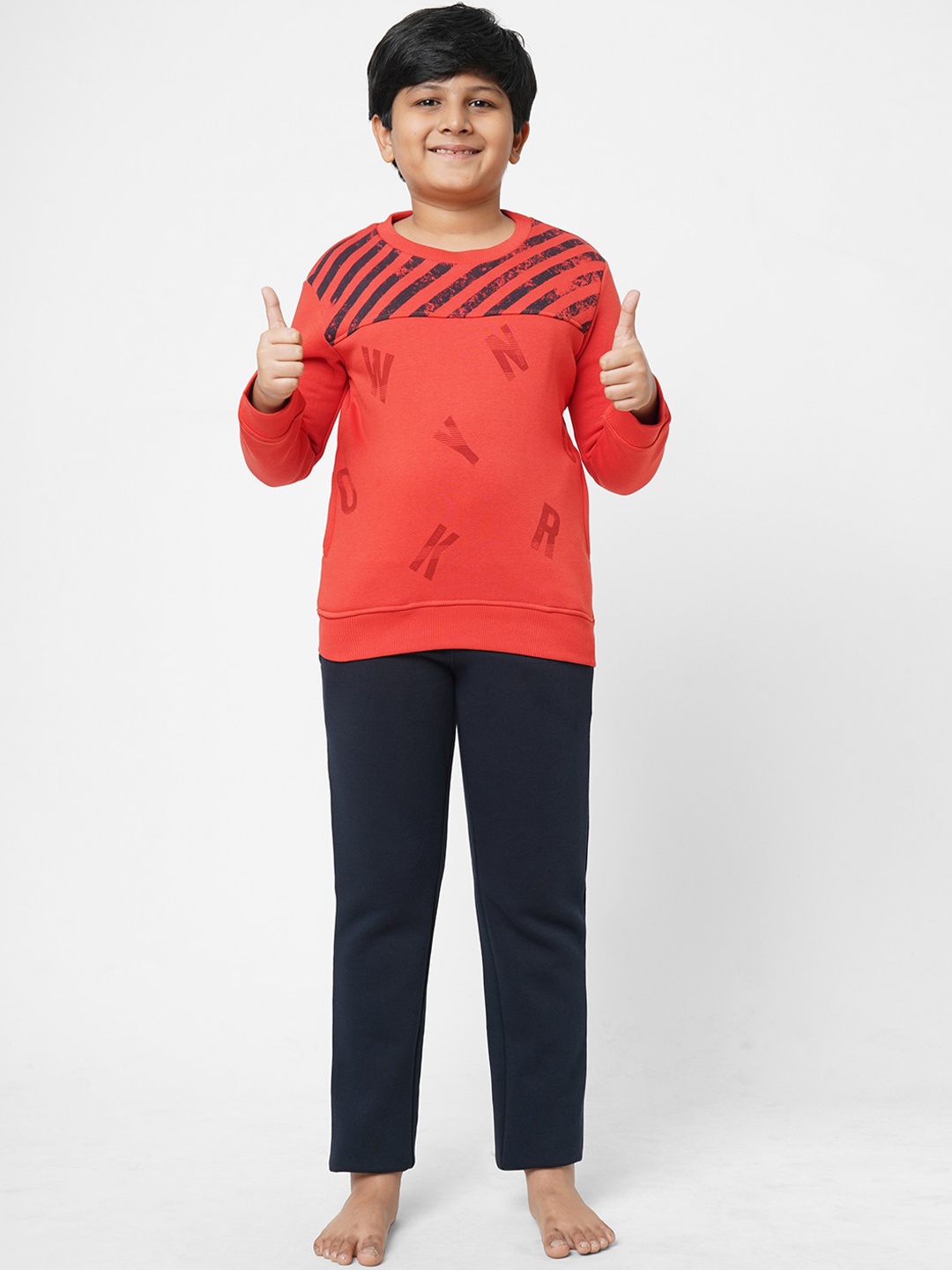 

Sweet Dreams Boys Red Typography Printed Night suit