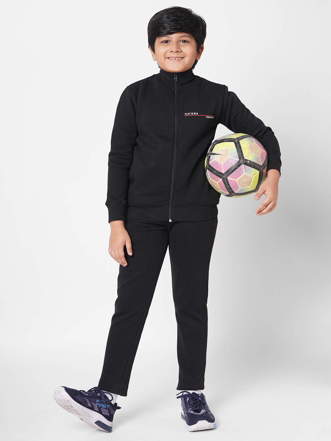 

Sweet Dreams Boys Black Mock Collar Fleece Tracksuits