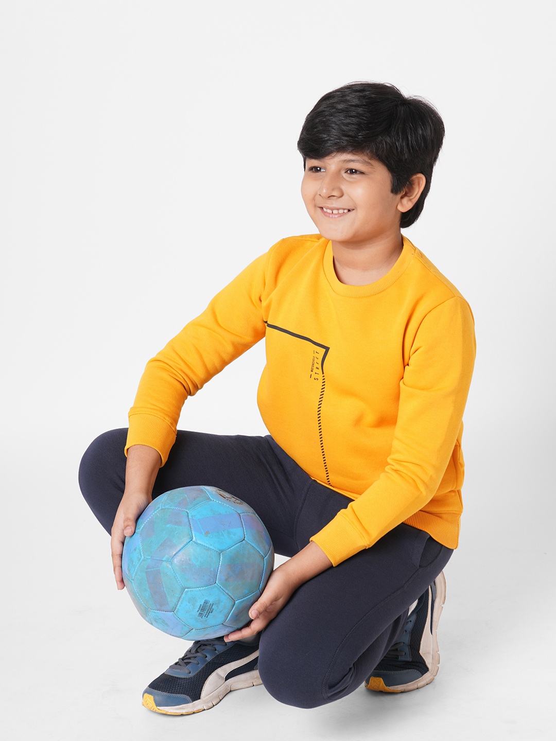 

Sweet Dreams Boys Mustard Yellow & Navy Blue Fleece Tracksuits