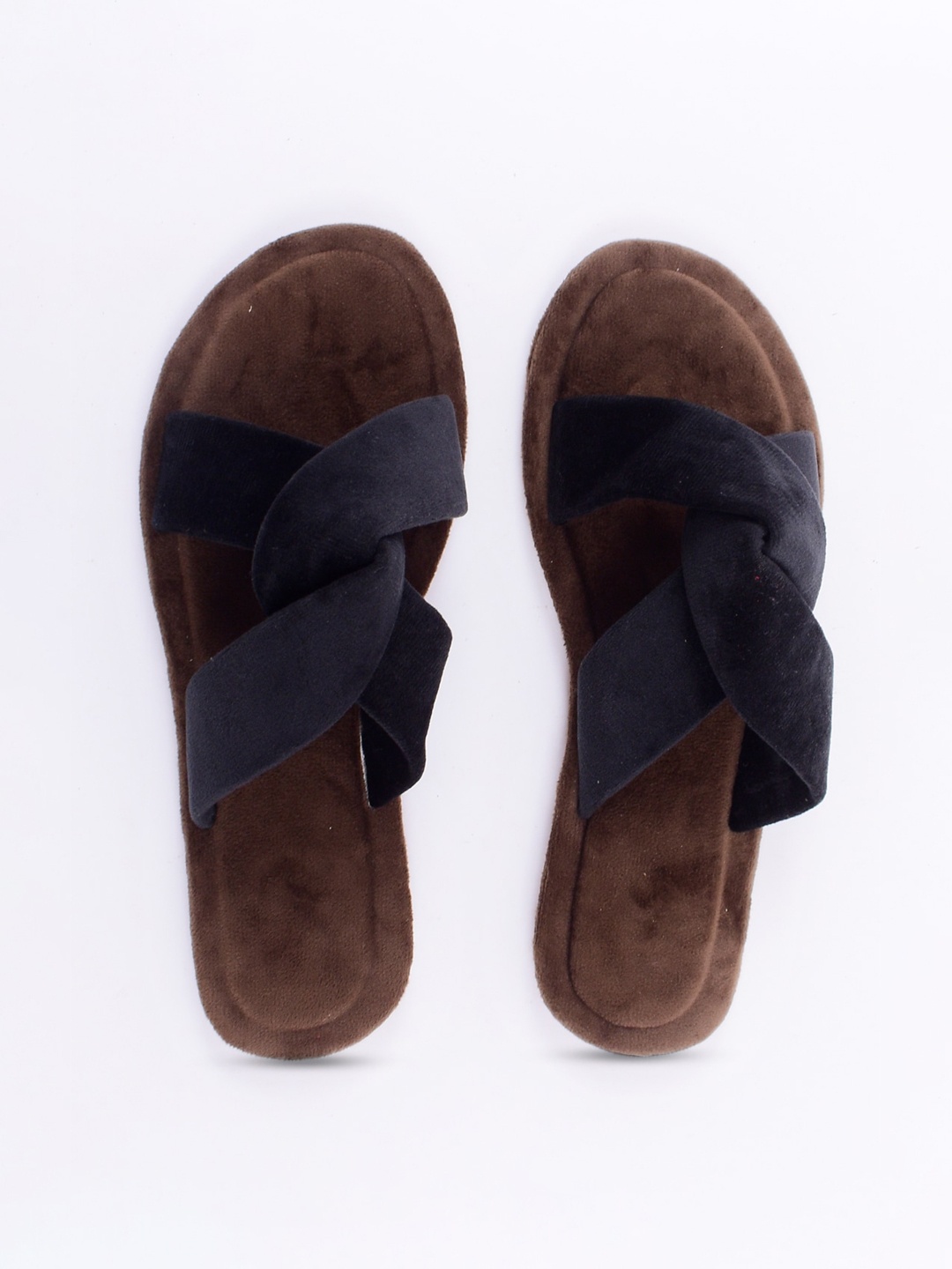 

Apratim Women Black Colourblocked Open Toe Flats