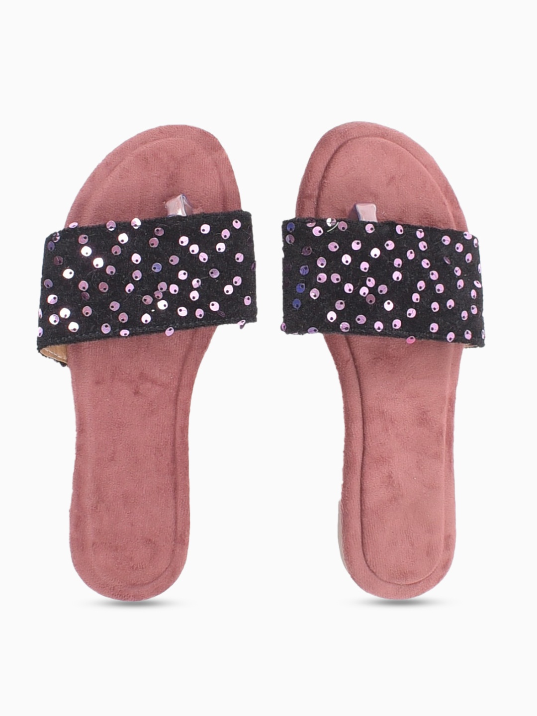 

Apratim Women Peach-Coloured Embellished Open Toe Flats