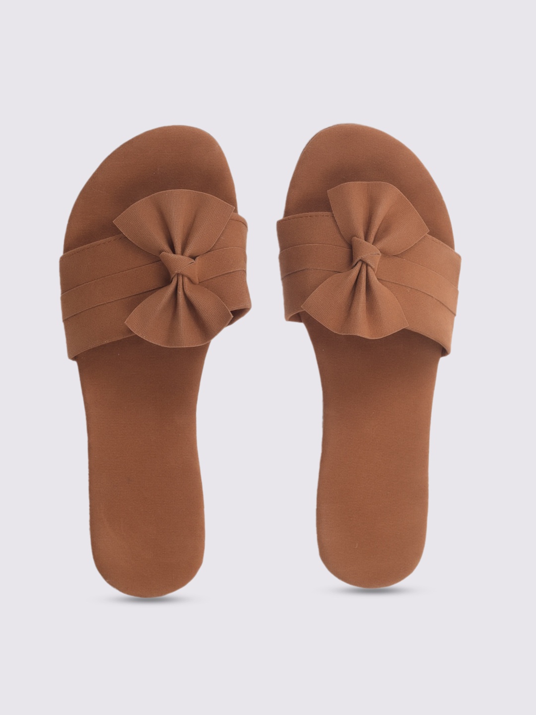 

Apratim Women Tan Open Toe Flats with Bows