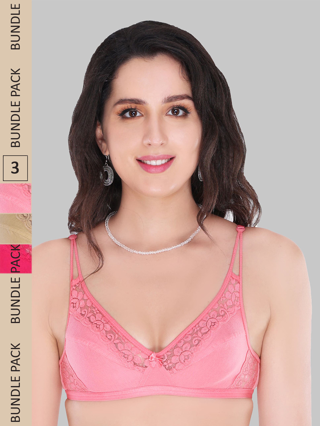 

Innocence Pack of 3 Non Padded Everyday Bra, Fuchsia