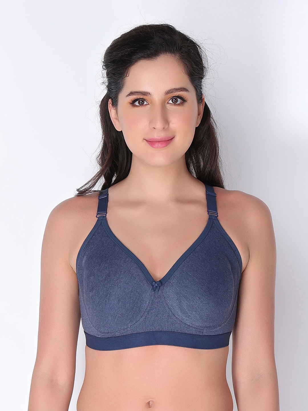 

Innocence Navy Blue Non Padded Cotton Everyday Bra