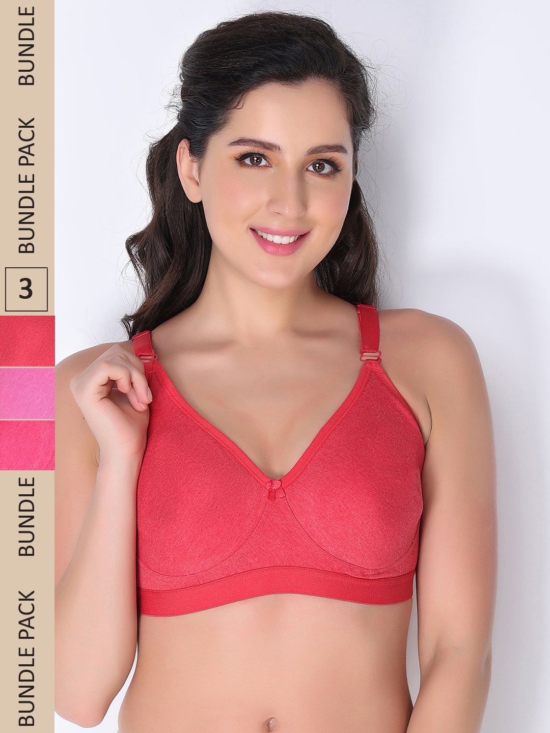

Innocence Pack of 3 Non Padded Cotton Everyday Bra, Peach