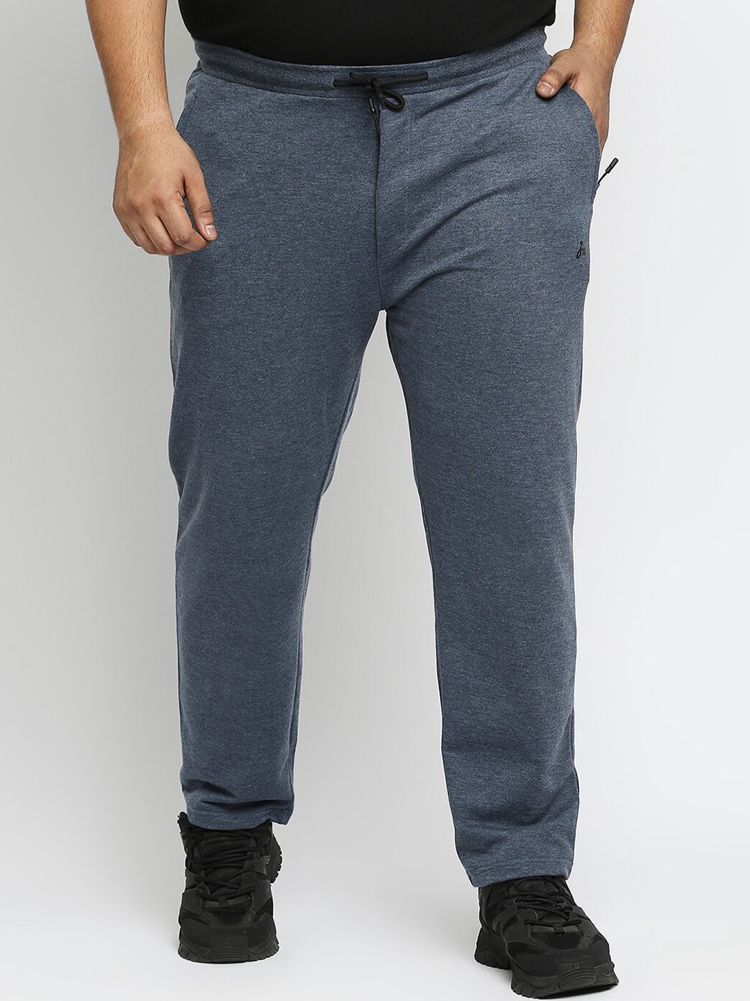 

ZUSH Men Plus Size Grey Cotton Track Pants