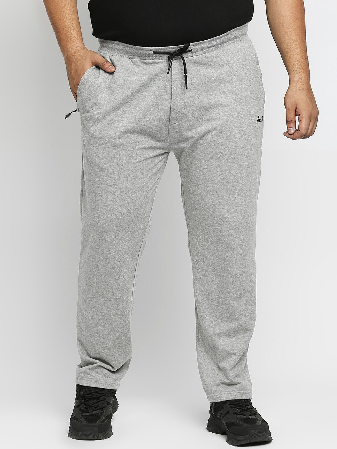 

ZUSH Men Plus Size Grey Activewear Track Pants