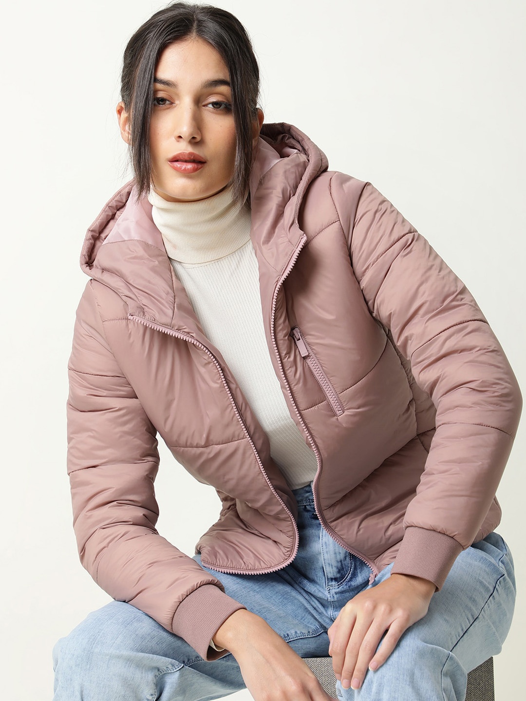 

RAREISM Women Pink Solid Puffer Jacket