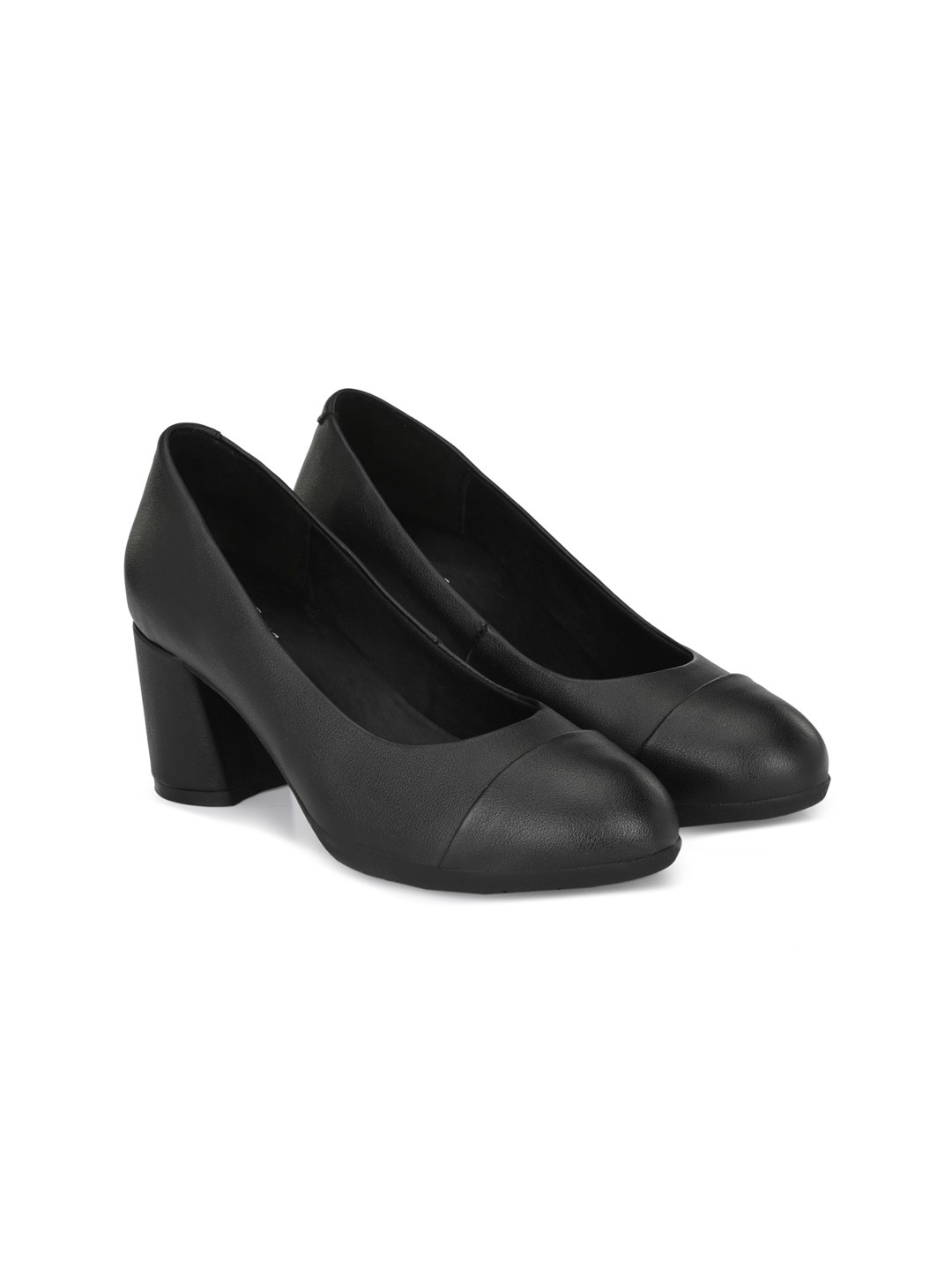 

Delize Black Textured Block Pump Heels