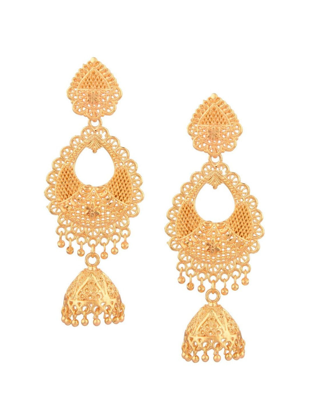 

Efulgenz Gold-Plated Contemporary Drop Earrings
