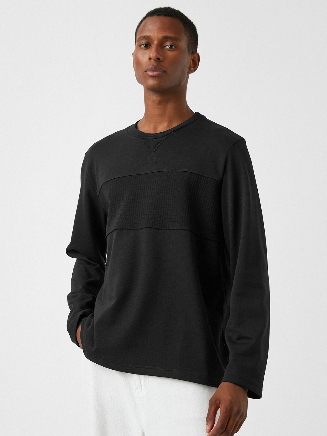 

Koton Men Self Design Sweatshirt, Black