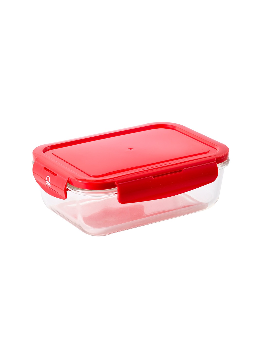 

United Colors of Benetton Rainbow Transparent & Red Glass Food Container 840 ml