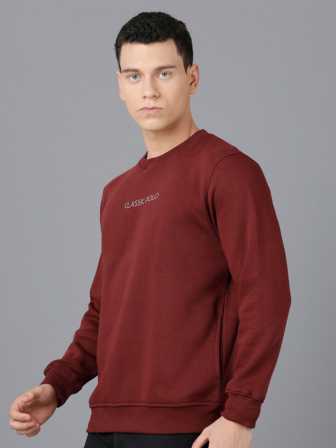 

Classic Polo Men Maroon Cotton Sweatshirt