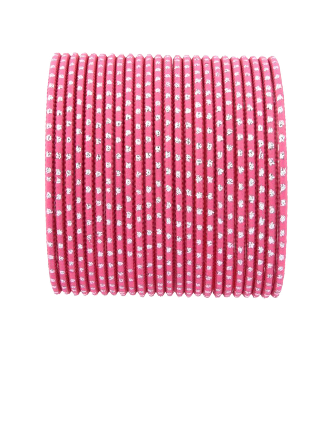 

Efulgenz Pink & Silver-Toned Set Of 24 Embellished Bangles